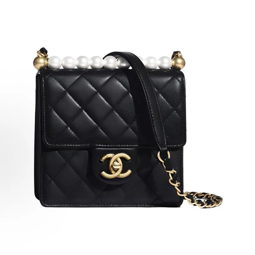 99新 Chanel/香奈儿 CHANEL香奈儿CF珍珠菱格 单肩包 女款 黑色