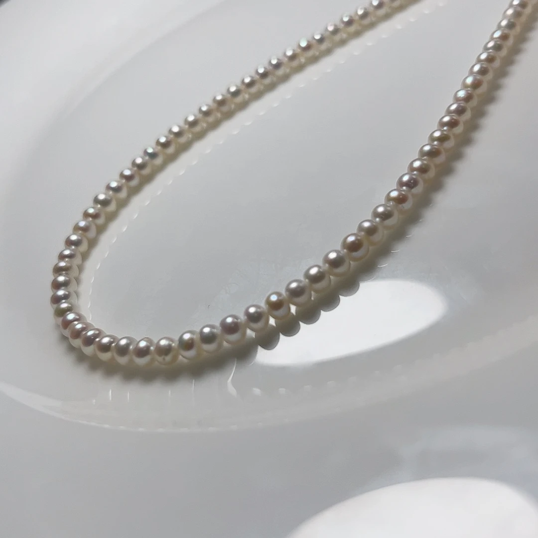 颈饰未镶嵌淡水珍珠4.0左右镜面炫彩