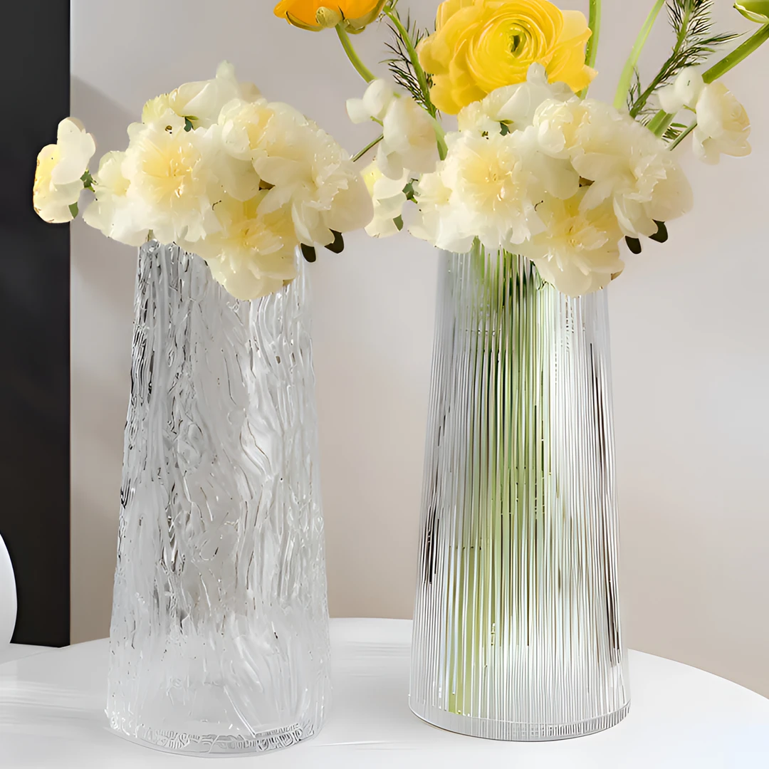 繁星【损坏补发】北欧客厅玻璃花瓶透明插花摆件水培轻奢水养玫瑰