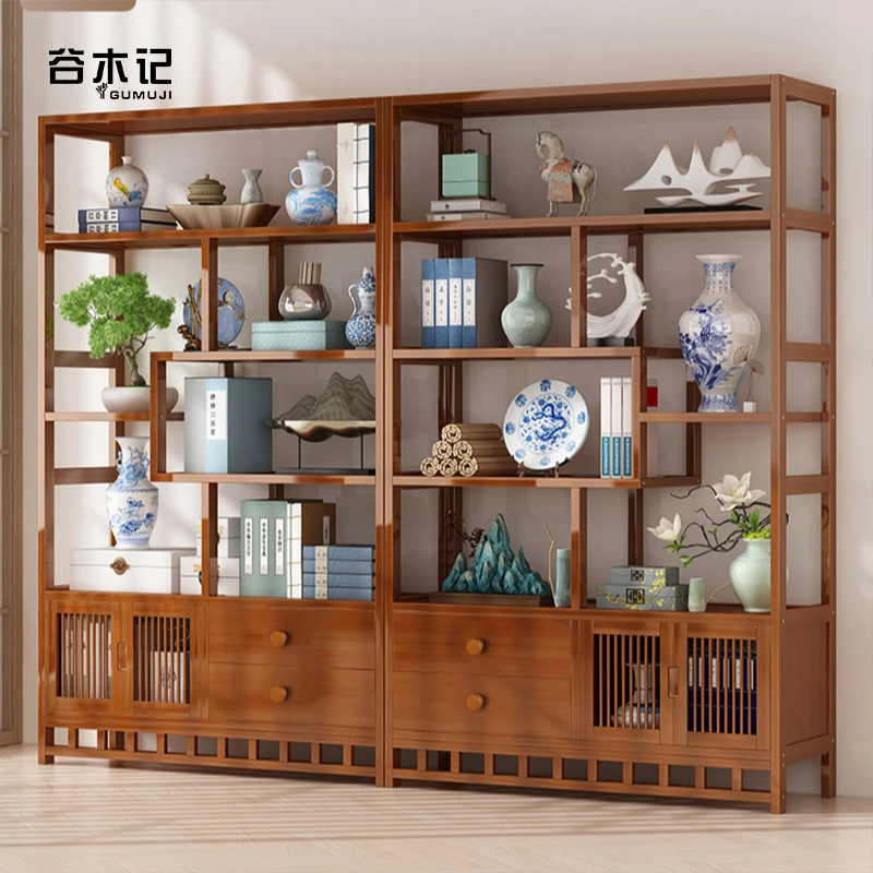 中式置物博古架多宝阁紫砂壶摆放架茶叶架客厅放茶叶收纳家居优选