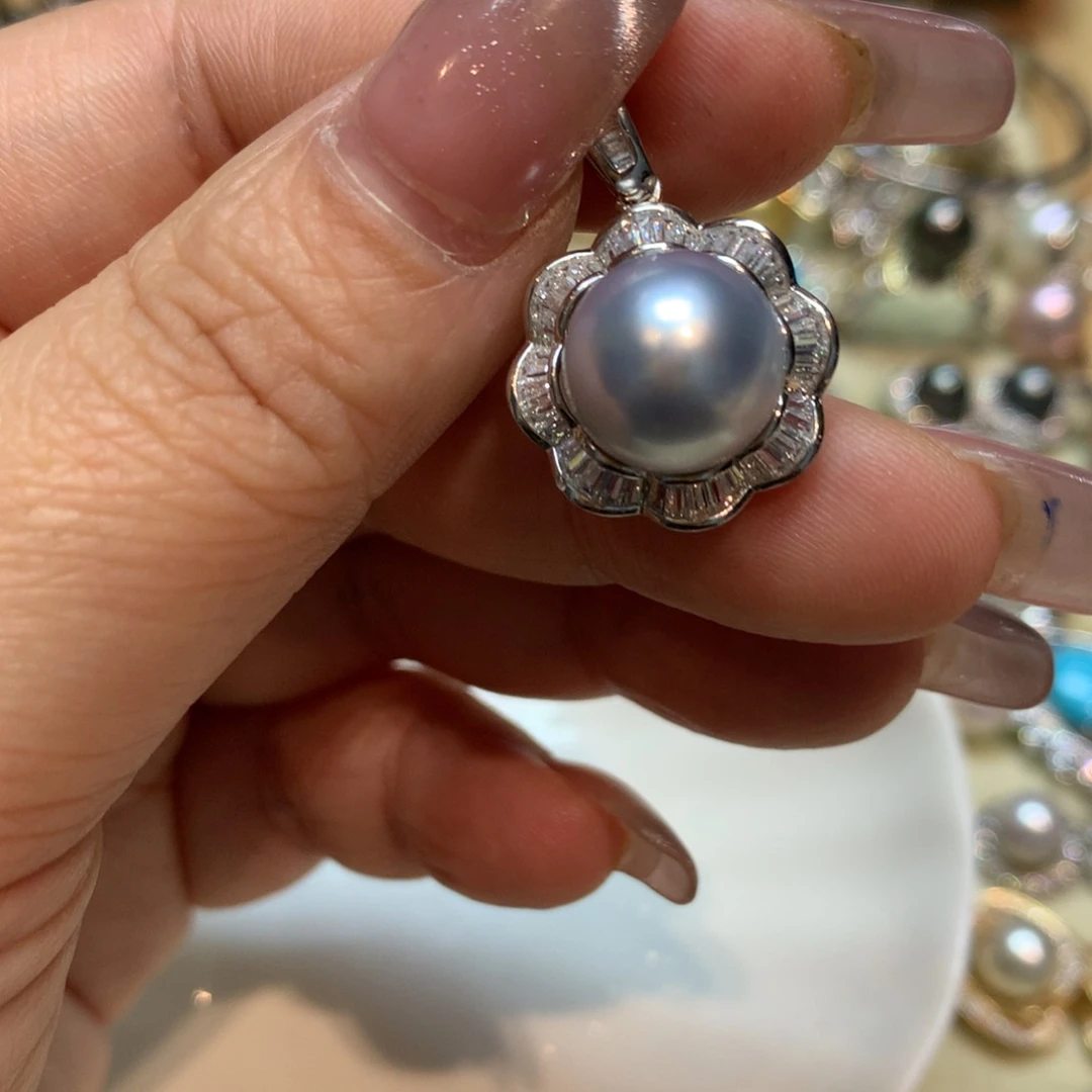 海水珍珠颈饰银S925镶嵌