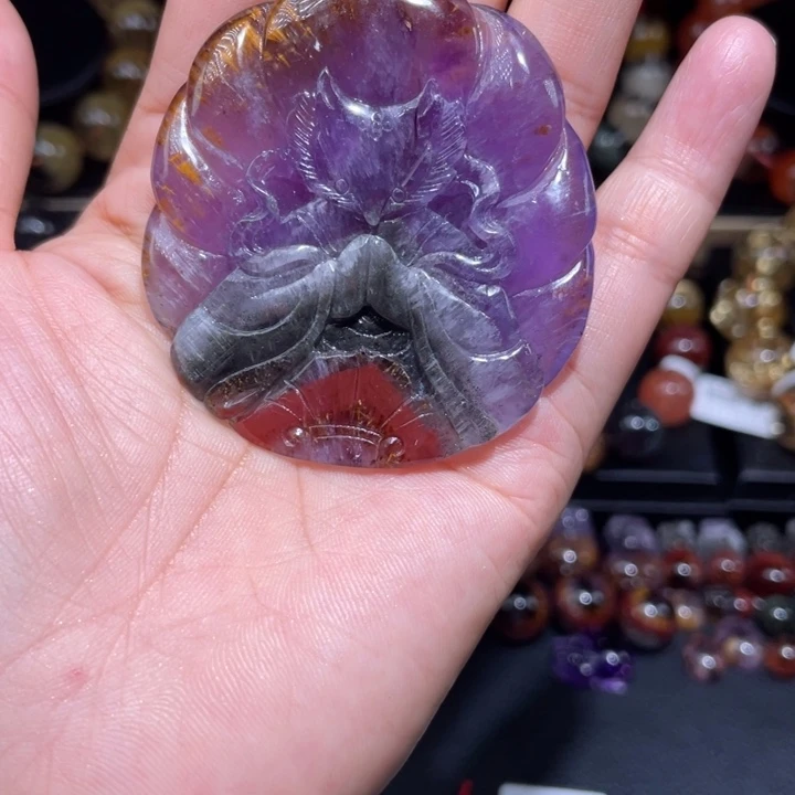 水晶手串未镶嵌极光吊坠