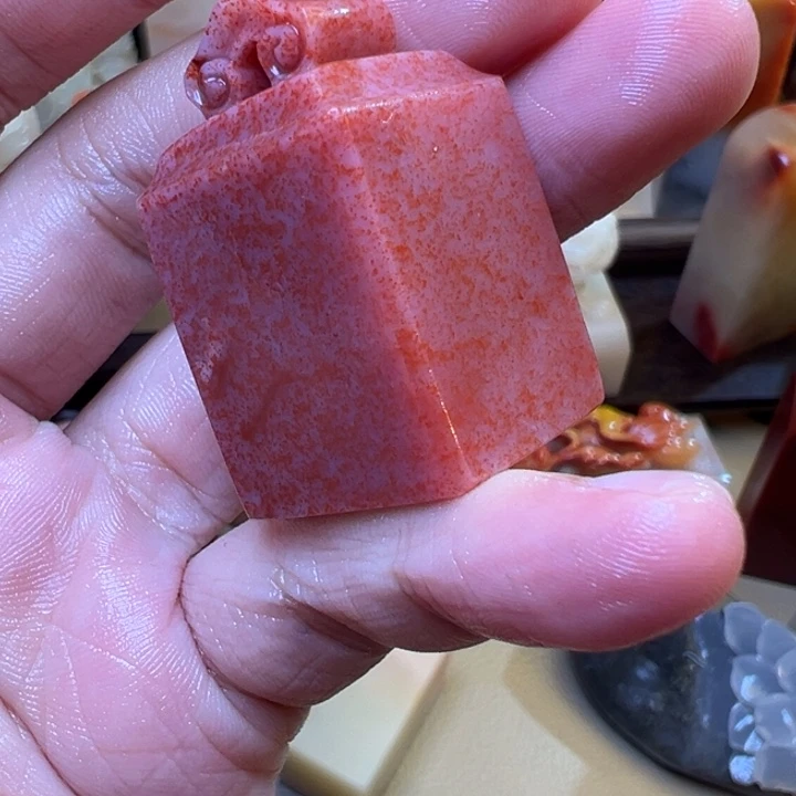 *****寿山石印石水冻桃花