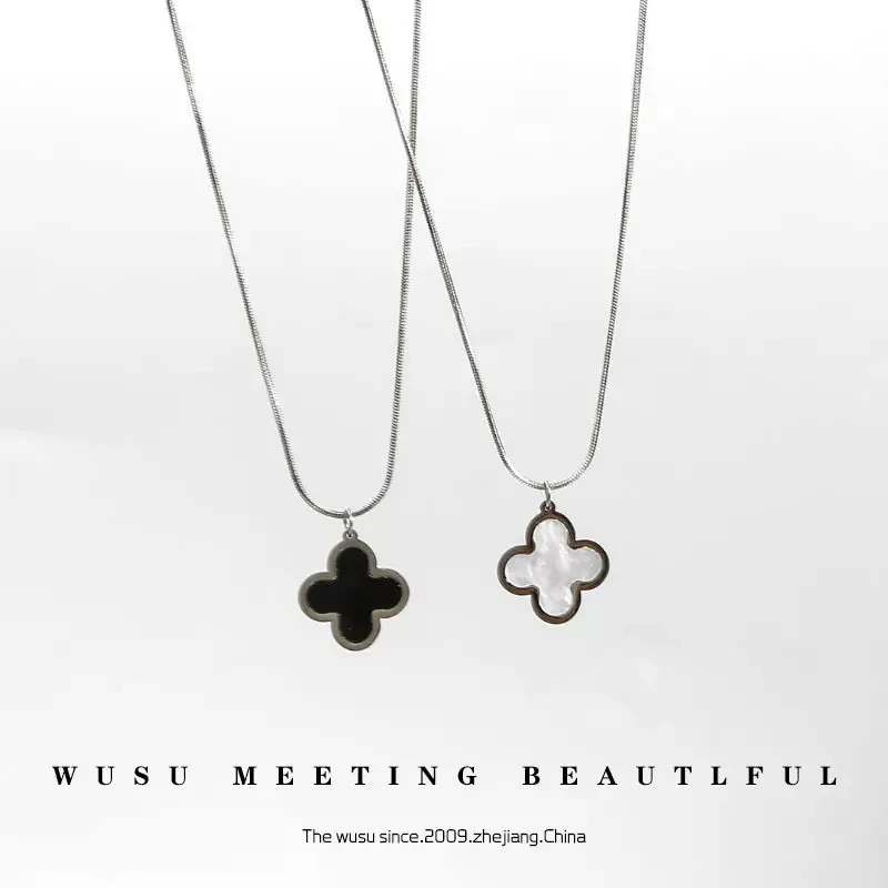 钛钢项链 简约百搭极细花朵锁骨链配饰设计感小众冷淡风颈链吊坠