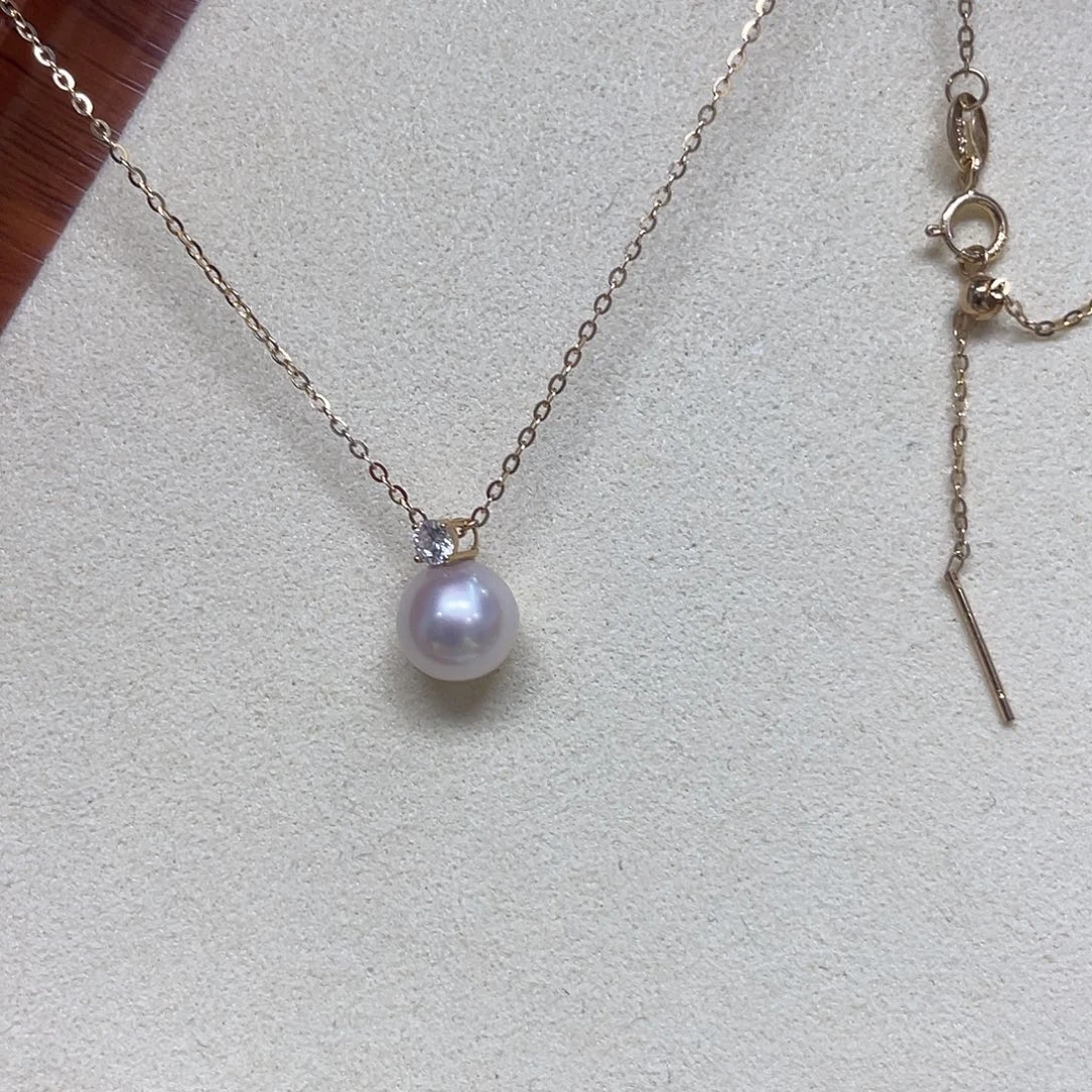 海水珍珠18K金镶嵌吊坠(赠链)