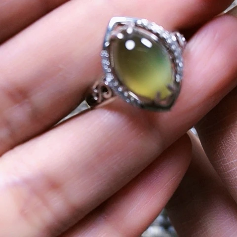 和田玉银S925镶嵌戒指