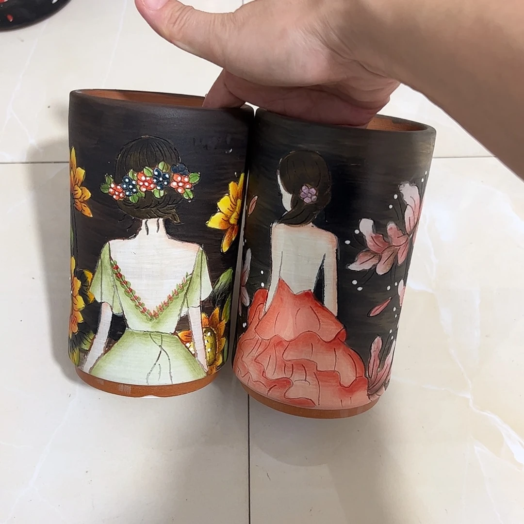 景德镇炫彩手绘口8.5高16