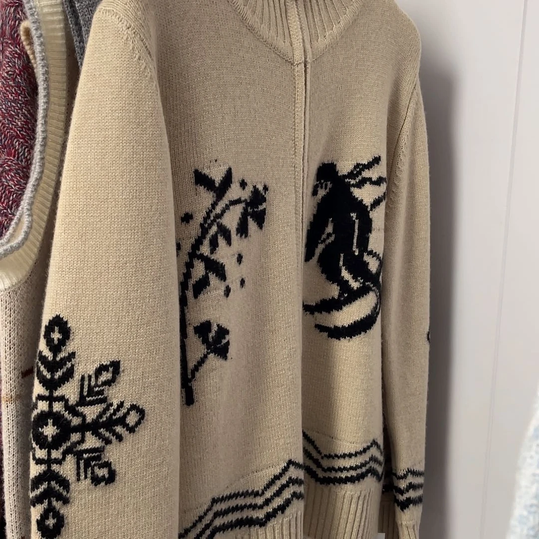 滑雪 双拉链 羊绒 开衫