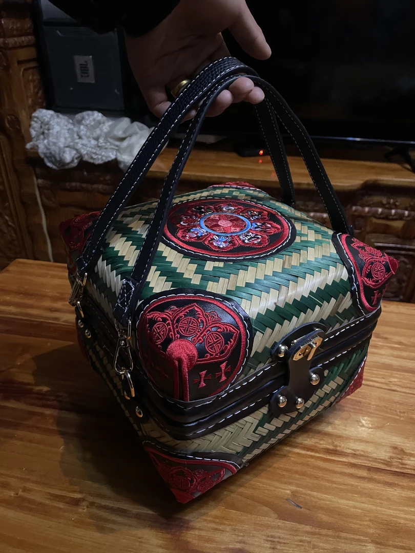 达叔2025年新款藏式洛玛竹篮子中号