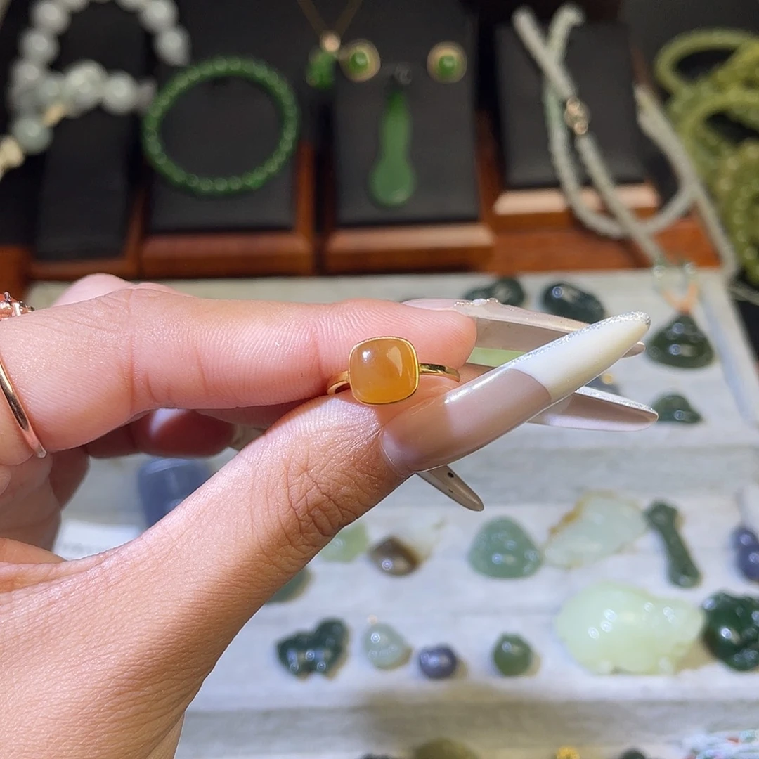 银S925镶嵌戒指和田玉