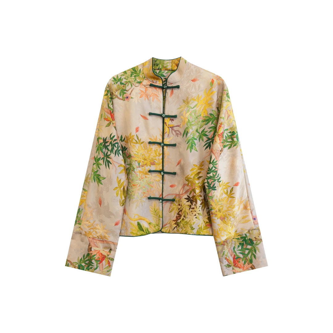 【蛇年迎春】新中式桑蚕丝宋锦提花时尚百搭上衣外套 24083