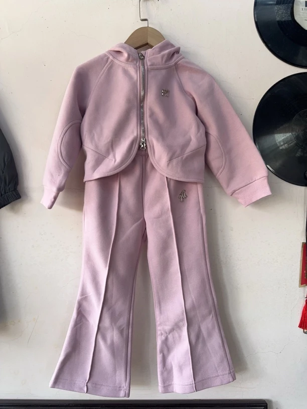 拉萨发货 2025秋季女童潮套装不规则上衣洋气休闲儿童连帽两件套