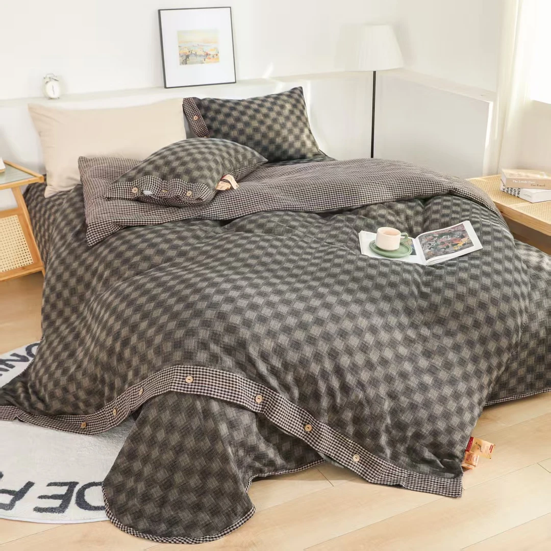 （华夫格）200cm*230cm 高端双层纱纯棉柔软可机洗驼绒蛋白夏被