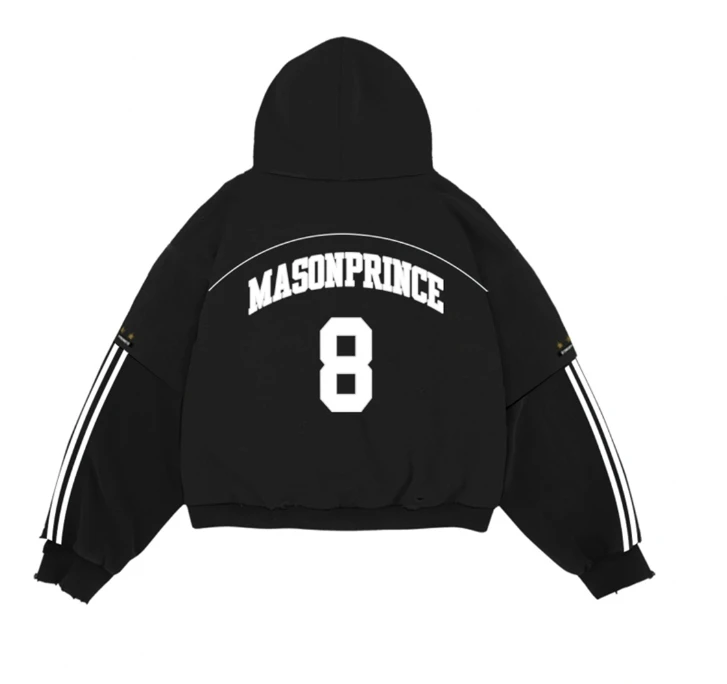【新品】MASONPRINCE 数字8徽章解构开衫卫衣套