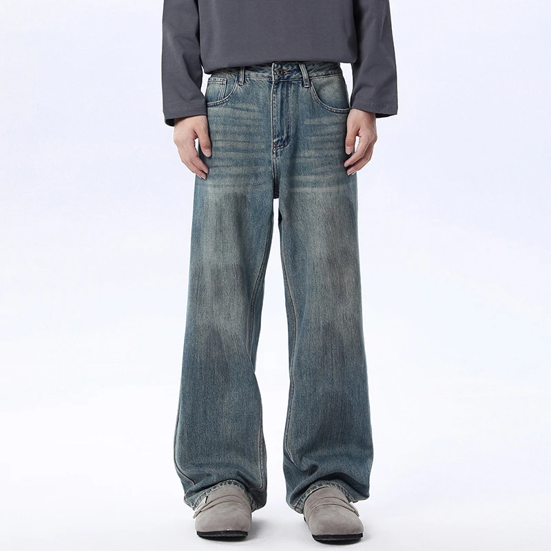 MTVO牛仔裤男款爆款2025新款美式复古高街百搭牛仔裤潮流水洗裤子