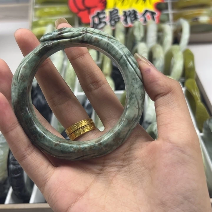 紫***宝蛇纹石玉未镶嵌手镯