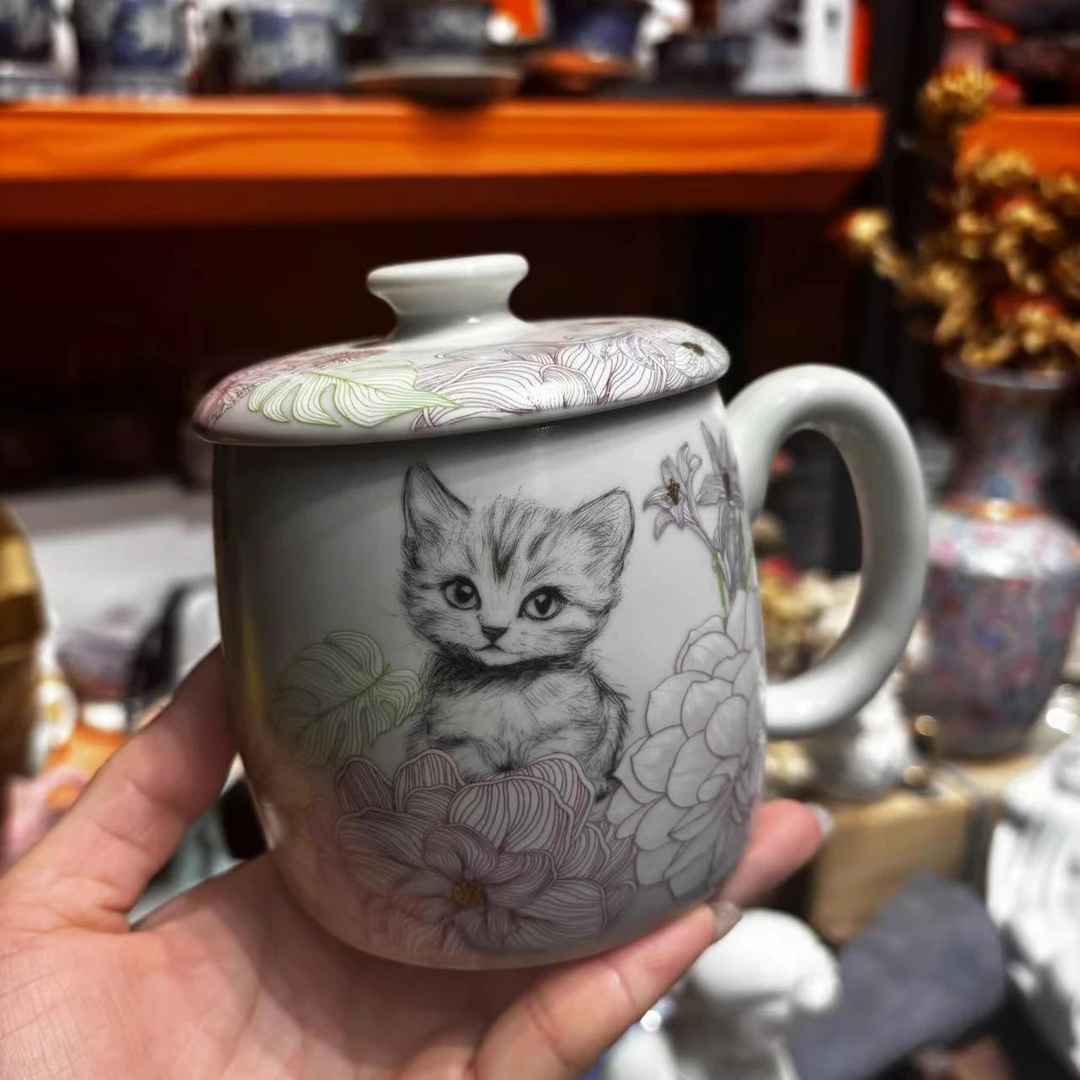 友名 繁花喵系2件套办公杯-6183（直播专享）