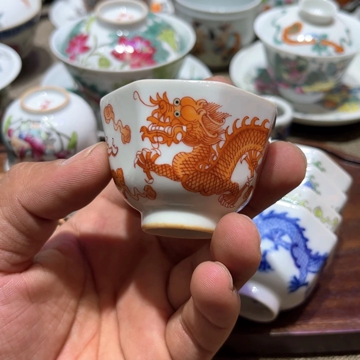 纯手绘精品盖碗杯