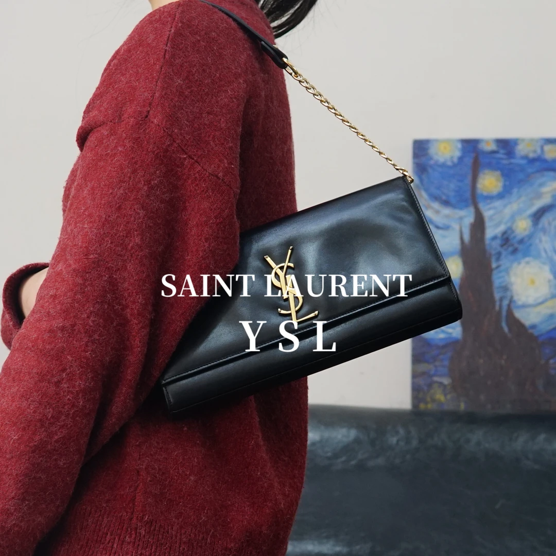 95新 YSL/圣罗兰 黑金链条包/HD01916958/6958