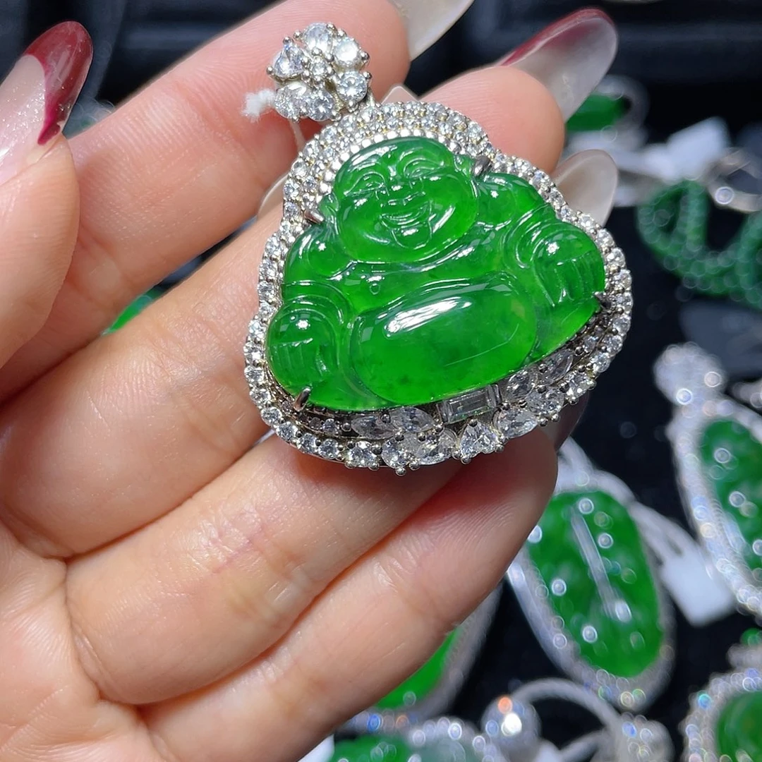 翡翠颈饰银S925镶嵌?**雯翡翠