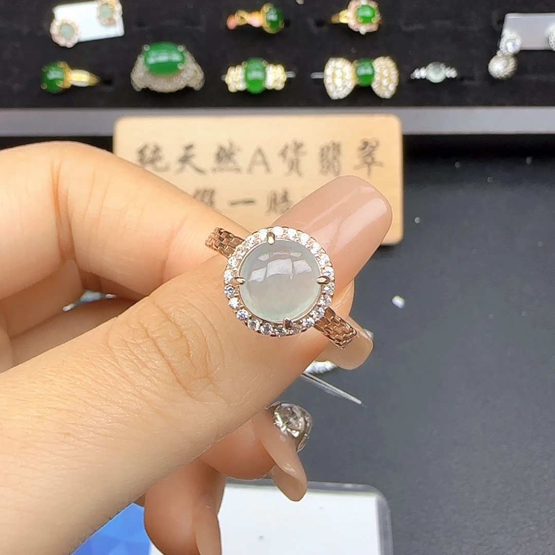 银S925镶嵌戒指翡翠