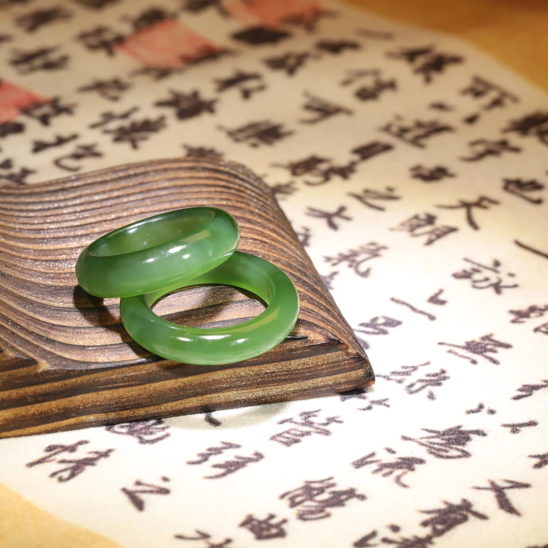 【汪氏精品】和田玉俄碧猫眼戒指 3007-G5 多样性发其一