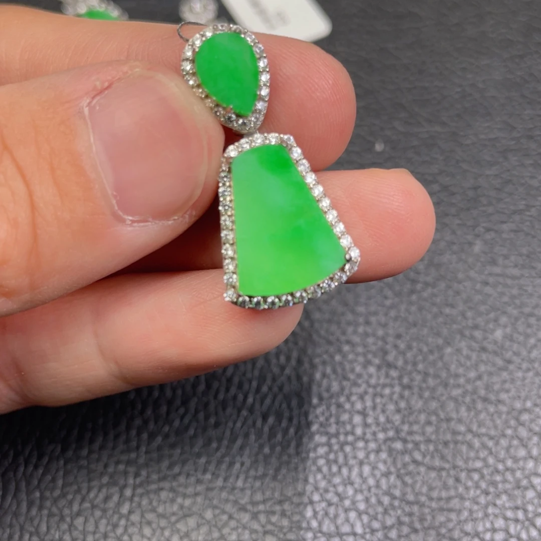 翡翠吊坠(不含链)银S925镶嵌