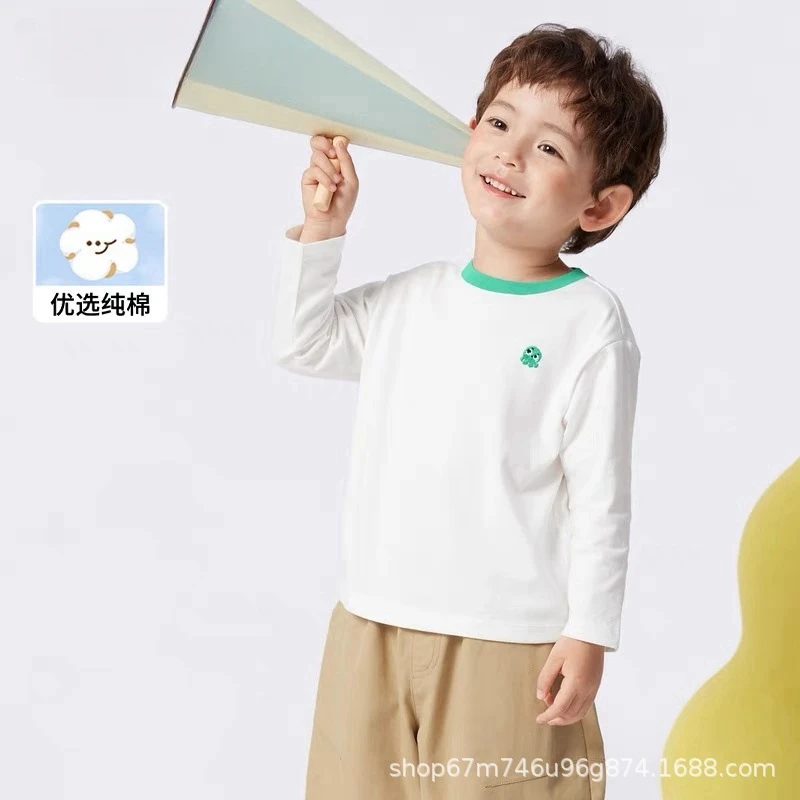宝宝春装潮儿童男童百搭打底衫短袖2025长袖T恤童装女童中小童