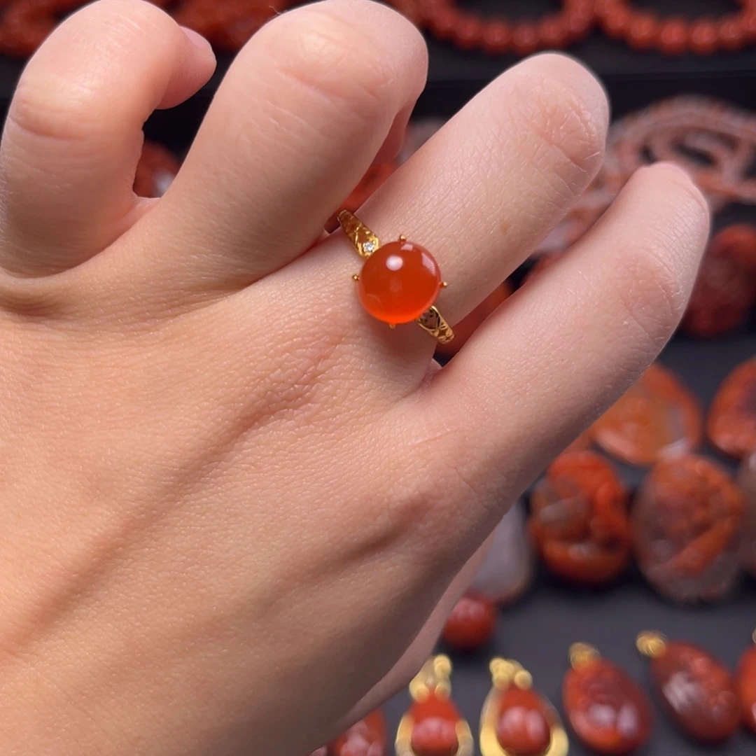 南红玛瑙吊坠银S925镶嵌