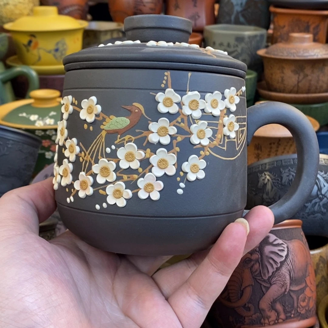 紫砂杯子宜兴全手工紫砂杯