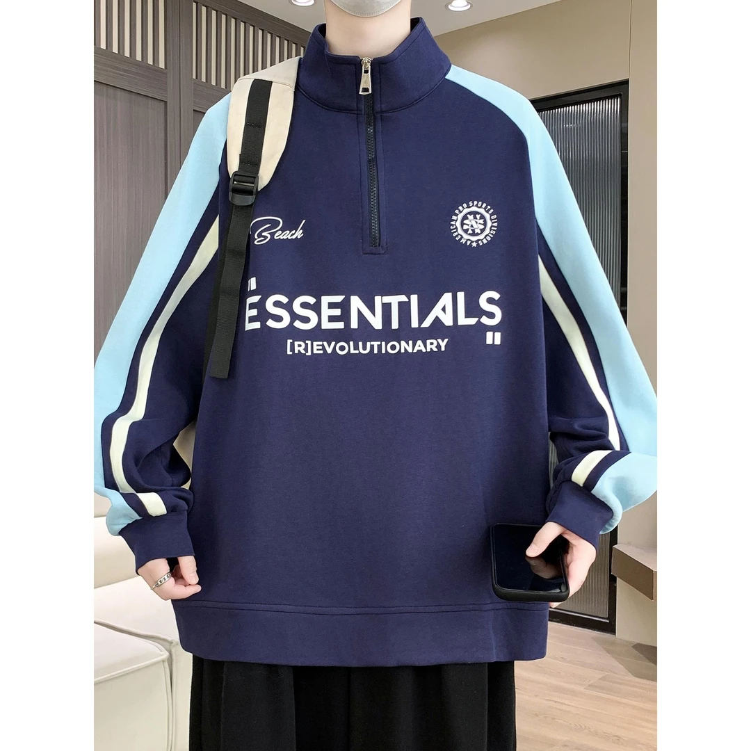 春秋季半高领卫衣男孩13初中学生15岁青少年大童帅气打底衫上衣14