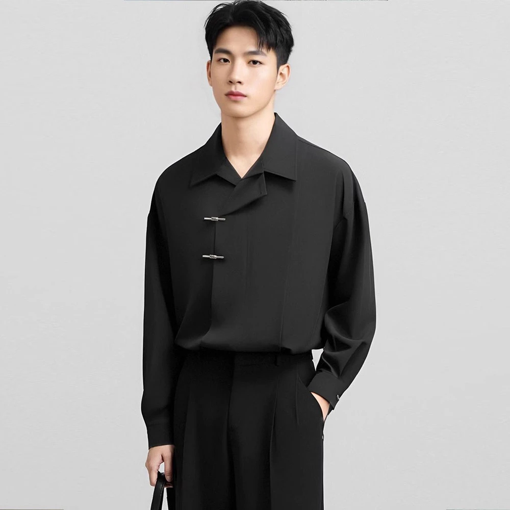 冰丝新中式男士订婚衣服简单大方国风中山装夏季薄款平时可穿痞帅