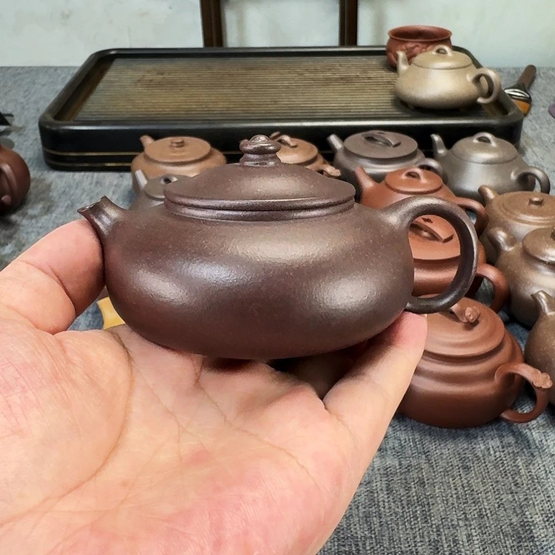 茶壶紫砂全手工制作微瑕寒江