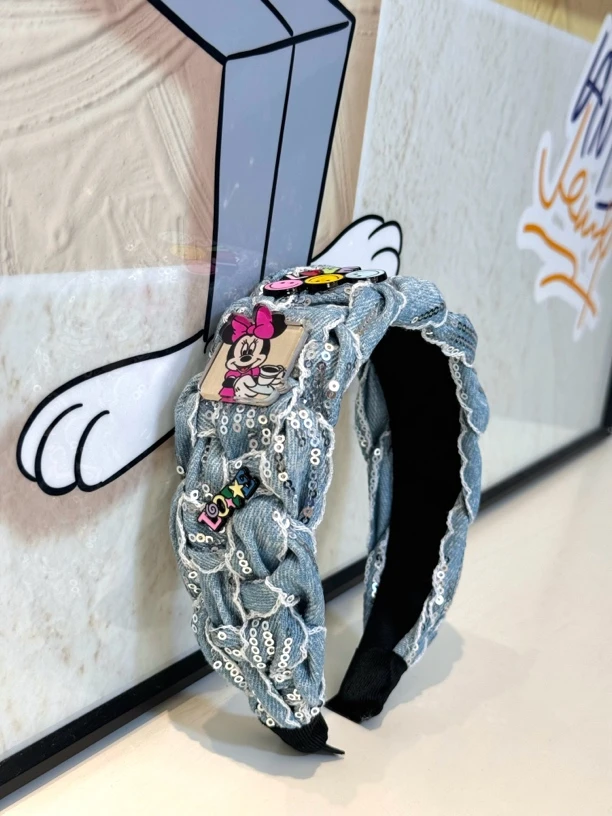 10008端咖啡米妮牛仔发箍