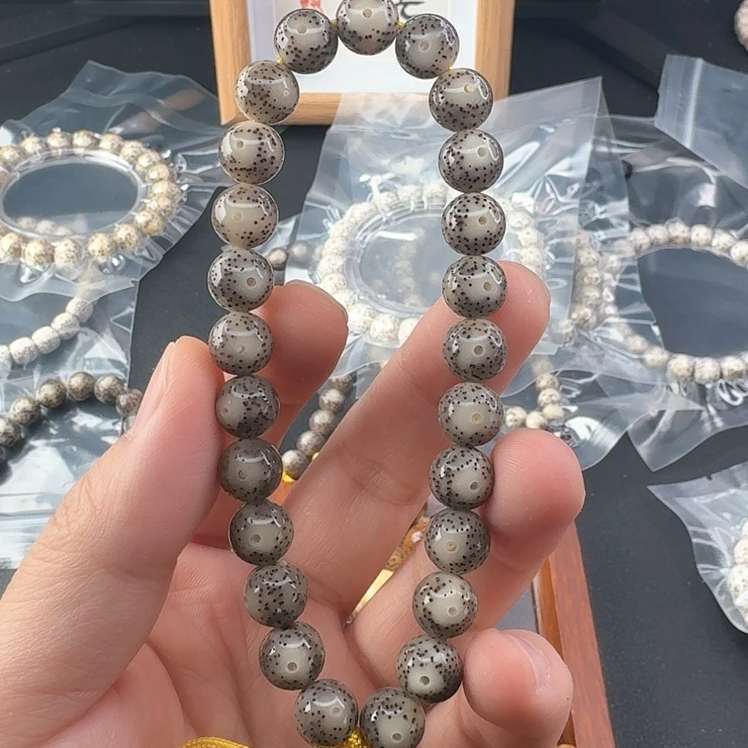 星月菩提手串黑冰圆珠手持9mm