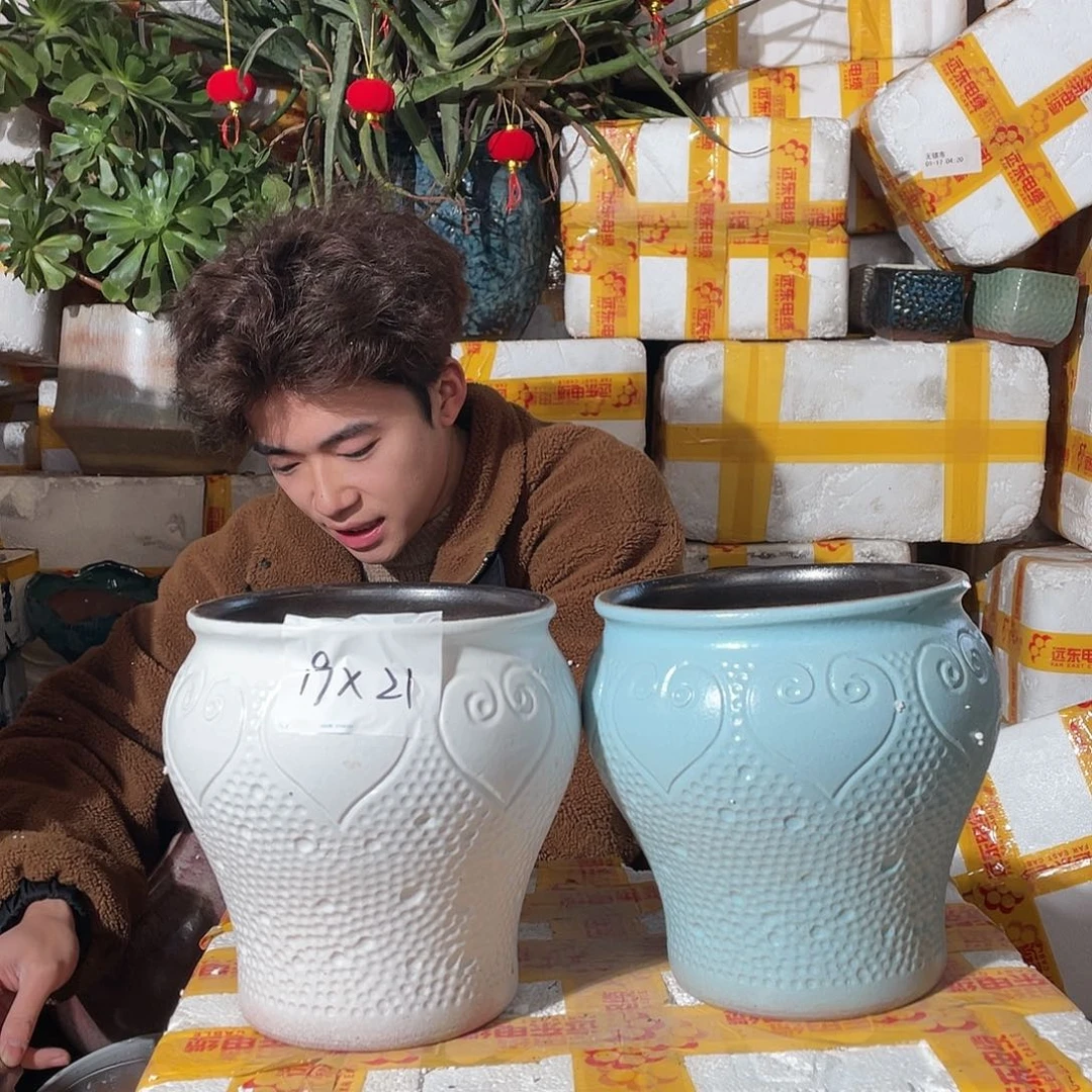 无铅玻璃宜兴紫砂花盆