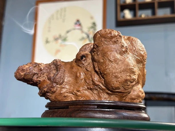 荔枝木随型盘香炉