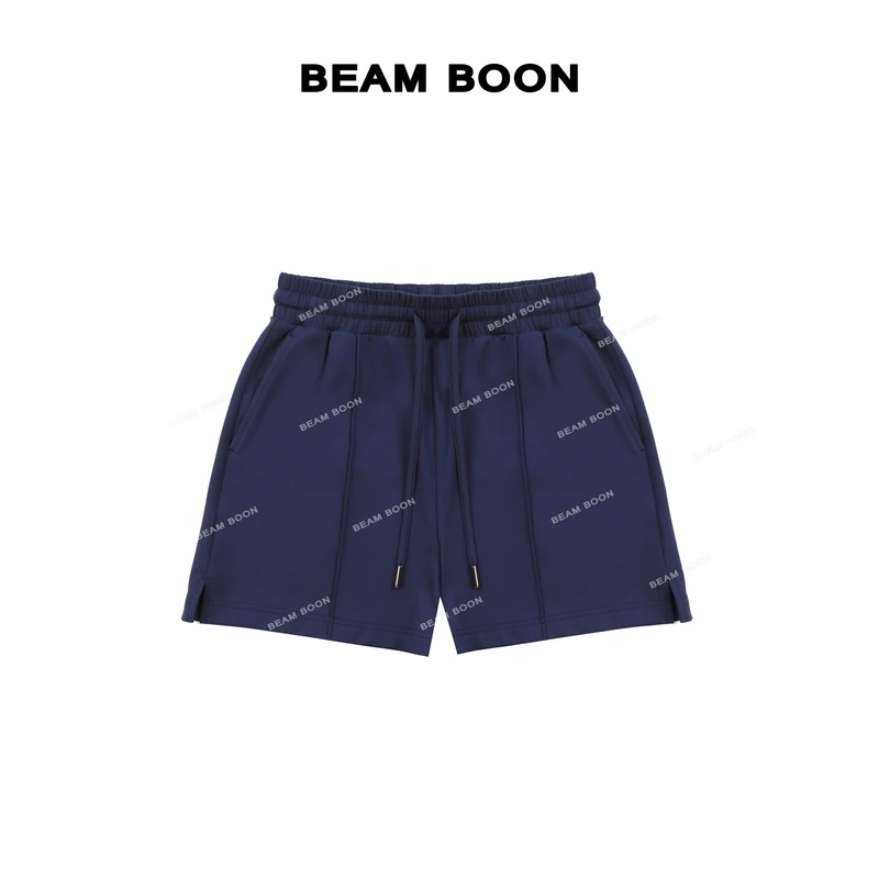 Beam Boon|【小热裤】轻盈四面弹捏褶裸感亲肤百搭显瘦高腰抽绳短裤