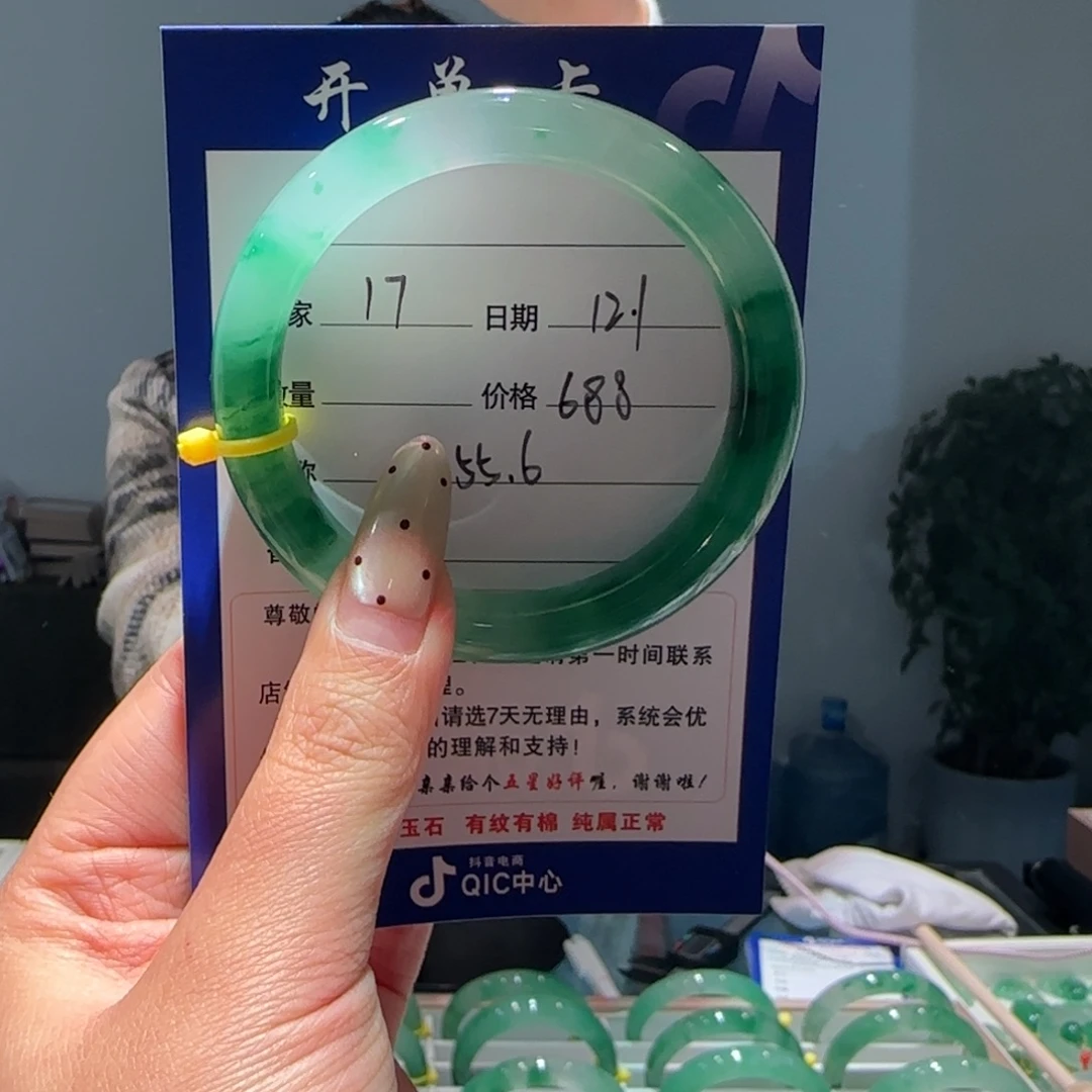 石英质玉（非洲翠）未镶嵌手镯