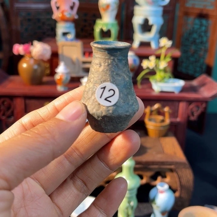 摆件微陶老王迷你花瓶