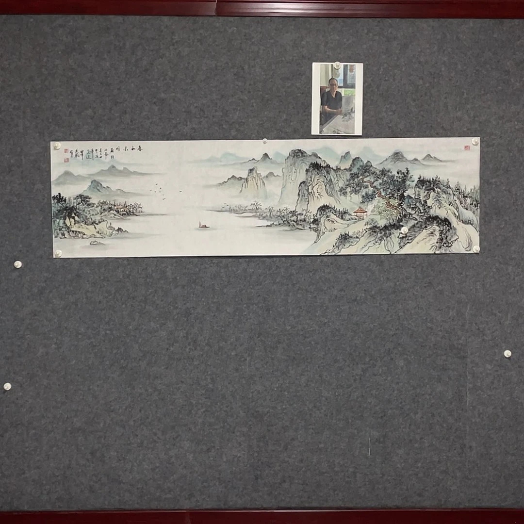 国画六尺对开180.50画芯 王义华老师