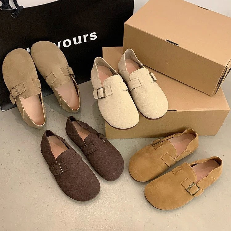 软底勃肯鞋女春韩版复古一脚蹬两穿休闲百搭丑萌森系懒人豆豆单鞋