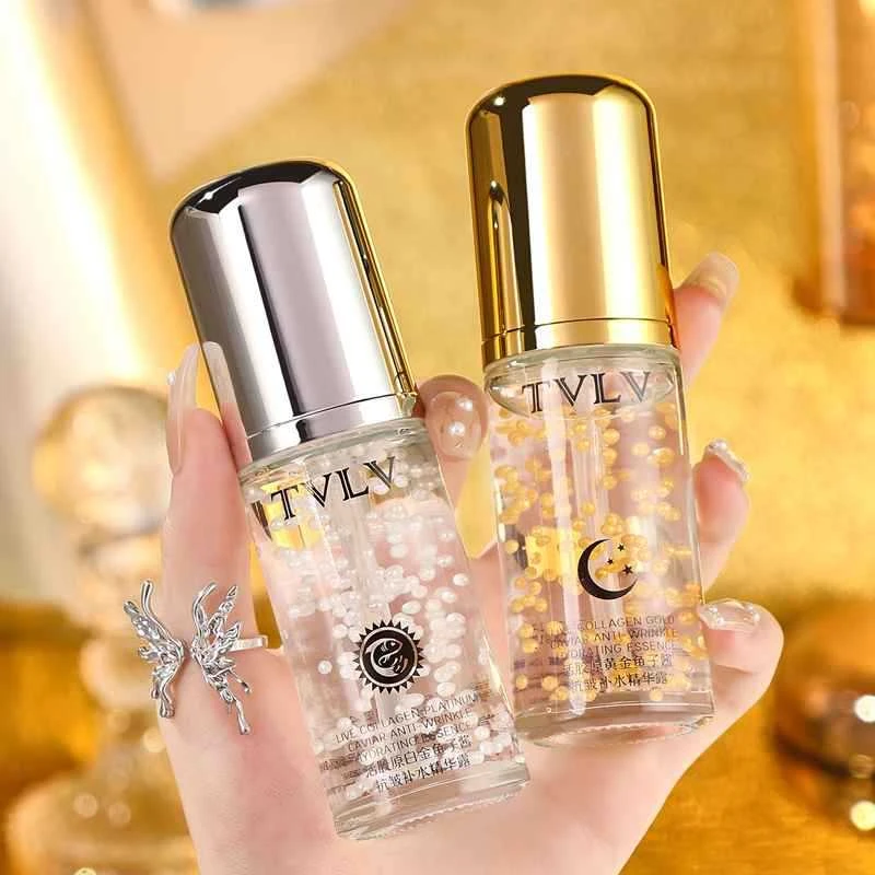 活胶原黄金鱼子酱抗皱补水精华露抗皱补水清爽不油腻白金精华液