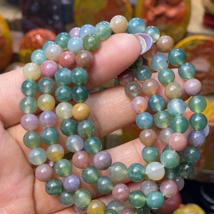 玛瑙/玉髓未镶嵌珠宝奇石品质天然水草108粒450