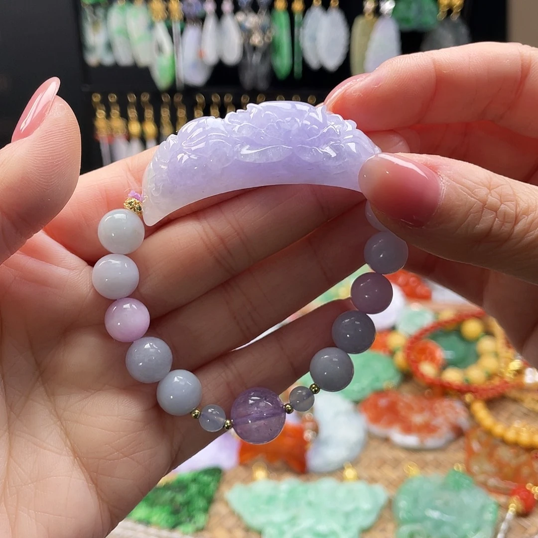 翡翠未镶嵌手链代编织