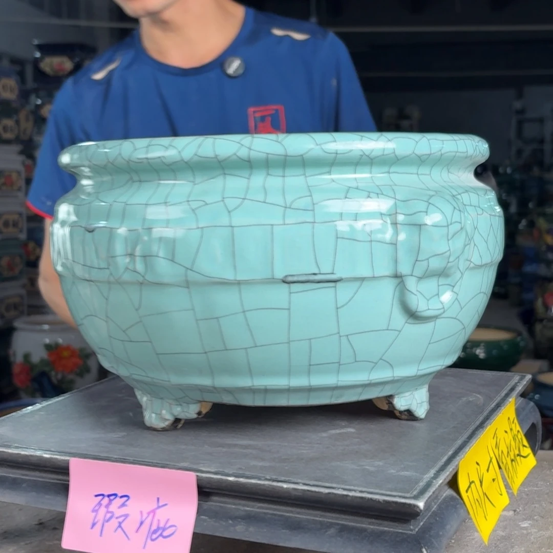 一风堂石湾花盆 内21*14瑕疵开片