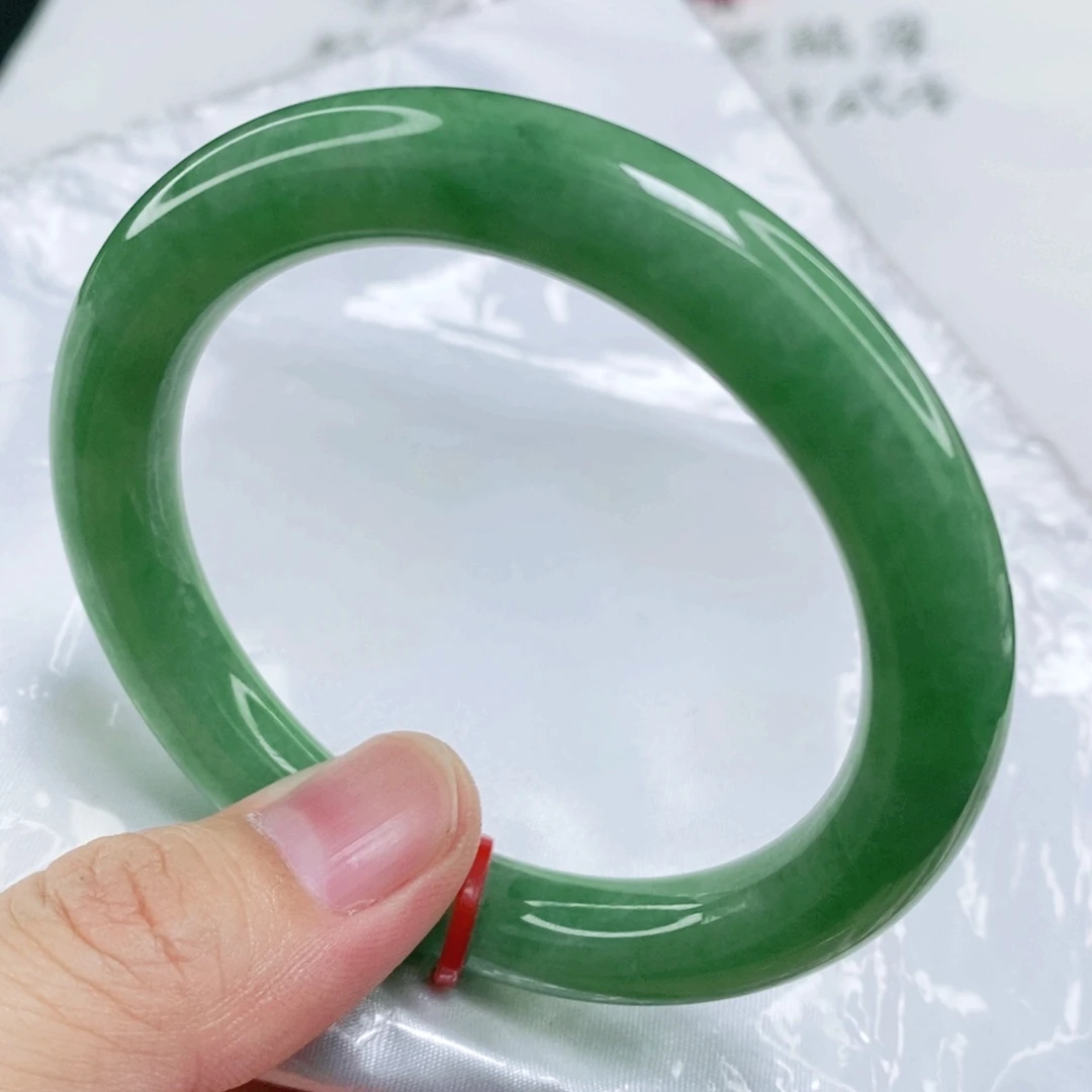 未镶嵌手镯翡翠55.2圈口圆条完整