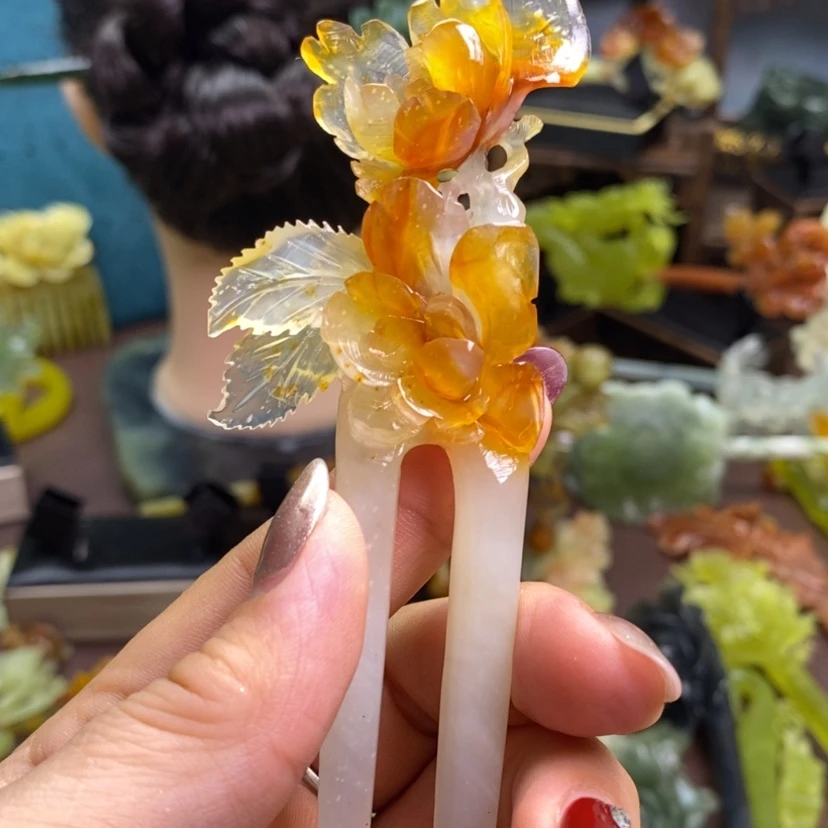 【闪购商品】岫玉发簪发簪盘发发簪未镶嵌c**n