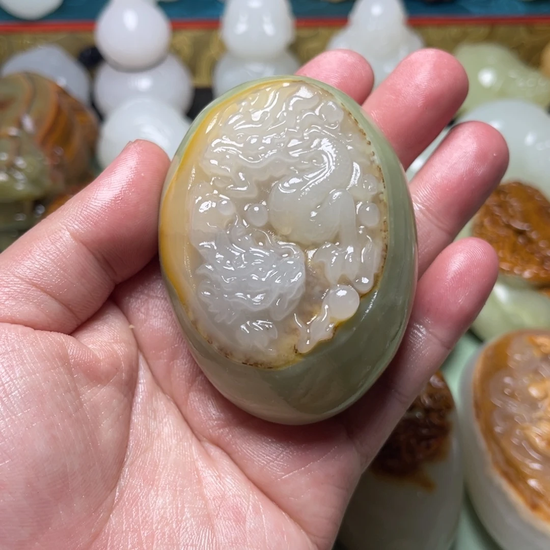 石材天然方解石手把件不退换