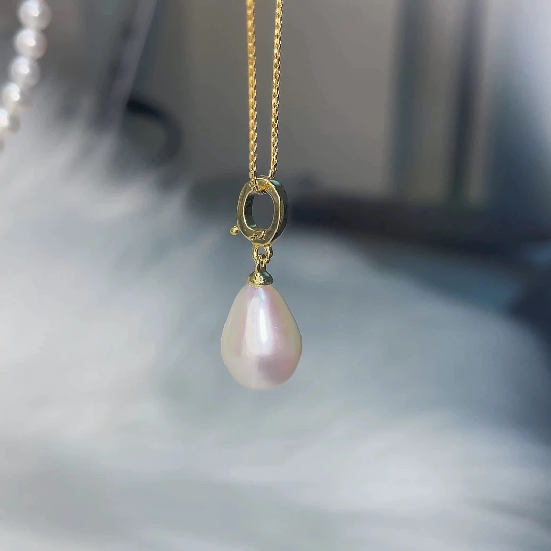 天然淡水珍珠水滴吊坠时尚精致小众首饰